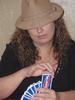 playing cards at home.....hat was for my silly daughter!!