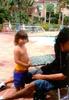 Me with my son the JR and me with long hair even though you cant see my face