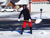 Snow shoveling fun 1/24/16