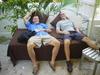 Me and my boy chilling at our hotel in South Beach